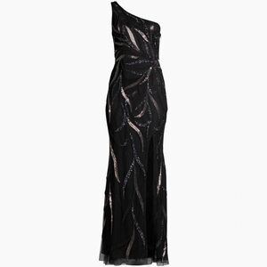 Aidan Mattox

One-Shoulder Beaded Slit Gown